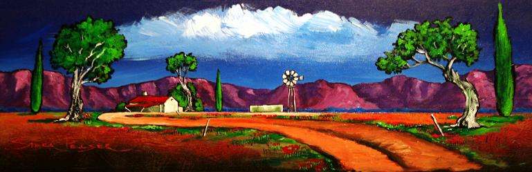 CRAZY R1!!! Original Stella Pelser - "Plaas pad na Ou plaas-Opstal" - 475  x 150