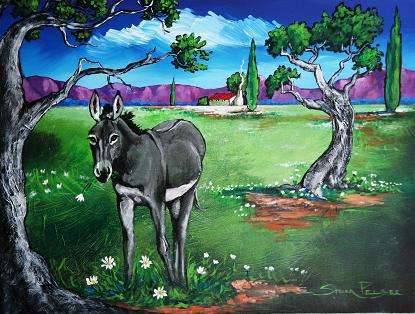 CRAZY R1!!! Original Stella Pelser - "Boland - Donkie op die Plaas!" - 400  x 300