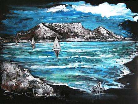CRAZY R1!!! Original Stella Pelser - "Table Mountain - Blue" - 400 x 300