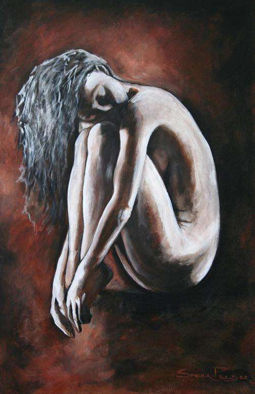 - INVESTMENT ART -Original Stella Pelser (1976-) "Nude - Peaceful Refection" 610 x 400