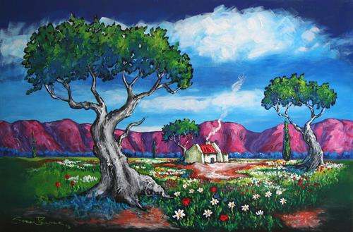 STELLA PELSER ORIGINAL - INVESTMENT ART - (1976-) "Vreugde in die Boland" 600 x 400
