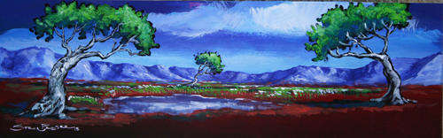 Original Stella Pelser(1970) - " Boland - Na die Reen!" 475 x 150 x 9mm