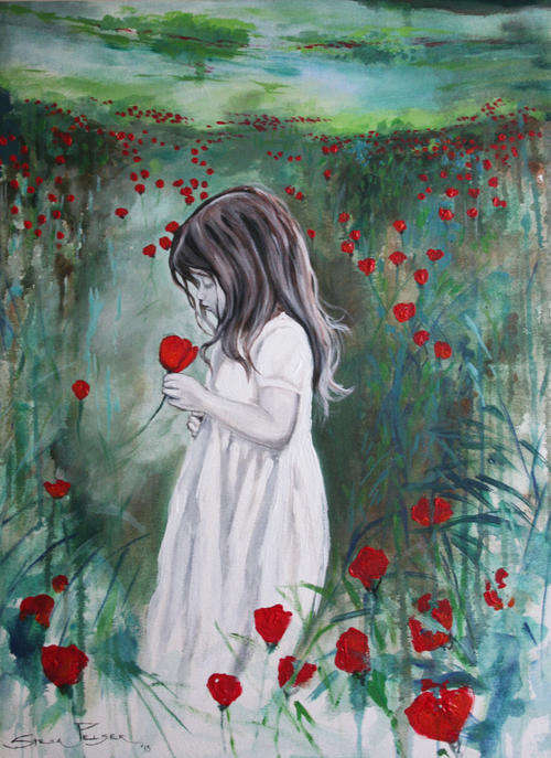 *INVESTMENT ART/Original Stella Pelser (1970-) "Like a Flower" -80 x 60cm, Canvas, Not Framed.