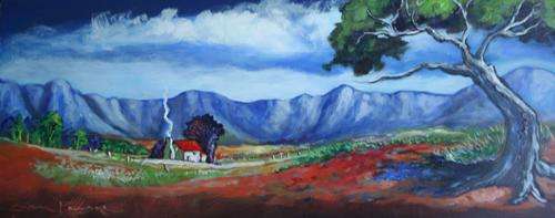 Original Stella Pelser(1970) - "Bolandse Berge!" 620 x 250 x 9mm