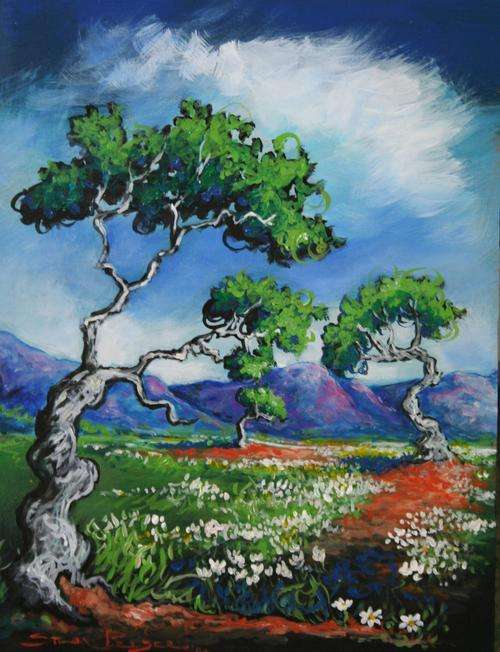 Original Stella Pelser(1970) - "Boland - Tussen die Bome!" 400 x 300 x 6mm