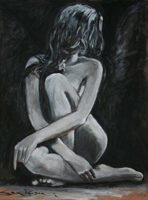 Original Stella Pelser (1970-) Figure Study  400 x 300 x 6mm