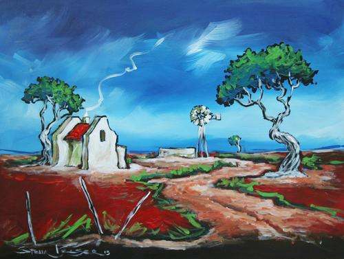 Original Stella Pelser(1970) - "Bolandse Plaas Pad " 400 x 300 x 6mm