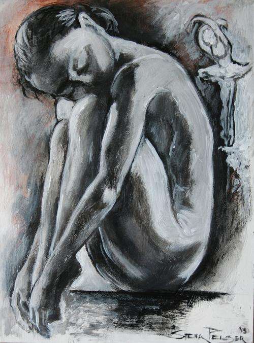 Original Stella Pelser(1970) -Figure Study - "Ballerina Dreams" 400 x 300 x 6mm