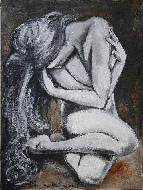 Beautiful!!!* Original Stella Pelser(1970) - "A Figure Study- 400 x 300 x 6mm