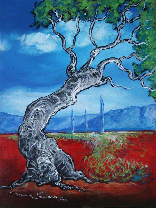 Original Stella Pelser(1970) - "Boland - Boom 01" 400 x 300 x 6mm
