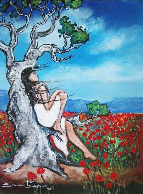 Original Stella Pelser(1970) - "Bolandse Meisie - Droom Verlore" 400 x 300 x 6mm