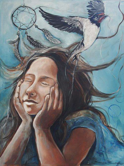 Original Stella Pelser(1970) - "Little Dreamer" Painted on Canvas - size:450 x 580mm