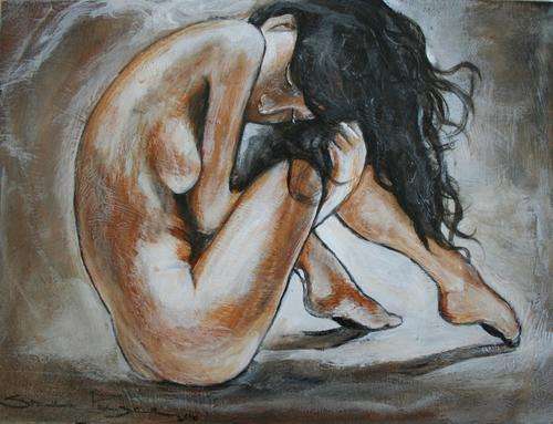 Beautiful!!!* Original Stella Pelser(1970) - Figure Study - "Ethereal" - 400 x 300 x 6mm