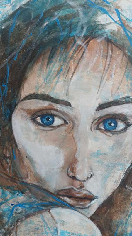Title :Orginal Artwork by Stella Pelser `Vulnerability` Acrylic on Canvas - Size 70cm x 53cm
