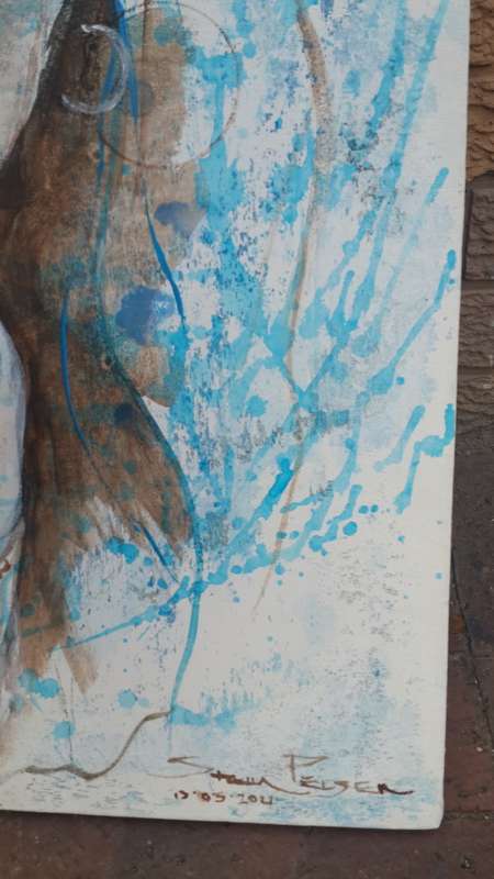 Title :Orginal Artwork by Stella Pelser `Vulnerability` Acrylic on Canvas - Size 70cm x 53cm