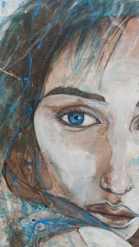 Title :Orginal Artwork by Stella Pelser `Vulnerability` Acrylic on Canvas - Size 70cm x 53cm