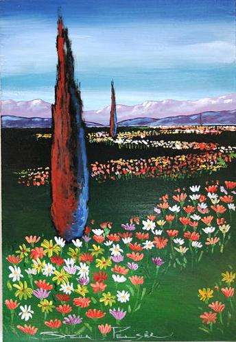 Original painting by Stella Pelser - "Field of flowers 01" - 350 x 240
