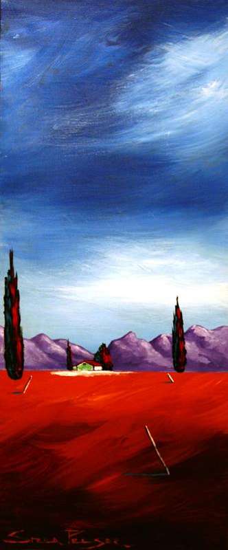 Original painting by Stella Pelser - "Bolandse Plaas 01" - 475 x 200