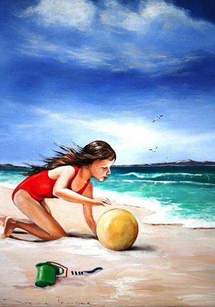 Original painting by Stella Pelser - "Summer Dreams" - 900 x 700 x 45  - Painted on Blocked Canvas