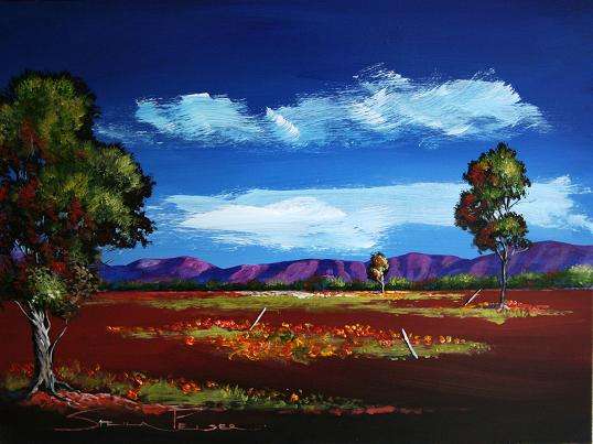 Original painting by Stella Pelser - "Boland Landscape with flowers " 400 x 300