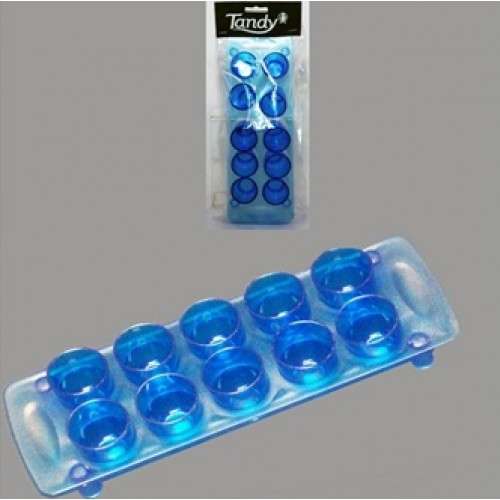 10 Blue Shot Glasses with Tray