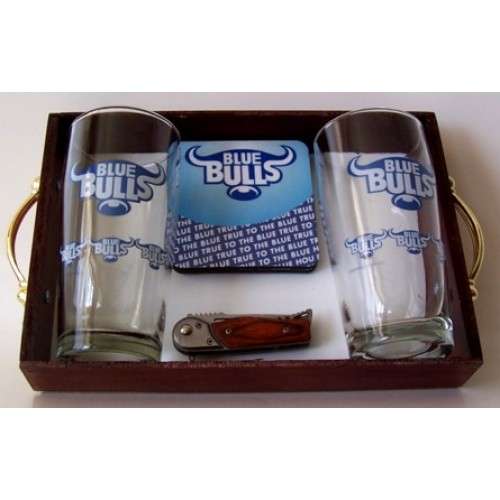 Blue Bulls Gift Set (Glasses, Coasters, Pocket Knife)