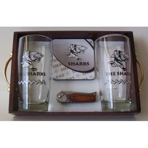 The Sharks Gift Set (Glasses, Coasters, Pocket Knife)