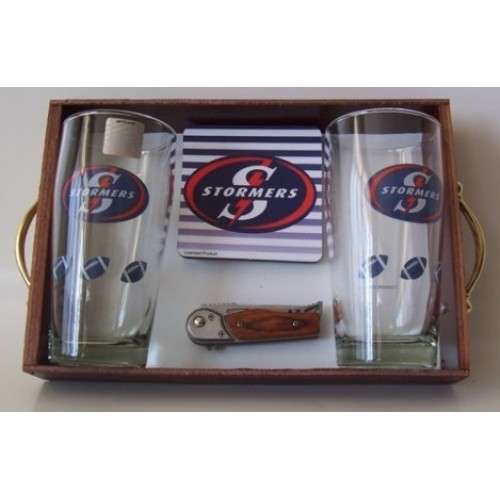 Stormers Gift Set (Glasses, Coaster, Pocket Knife)