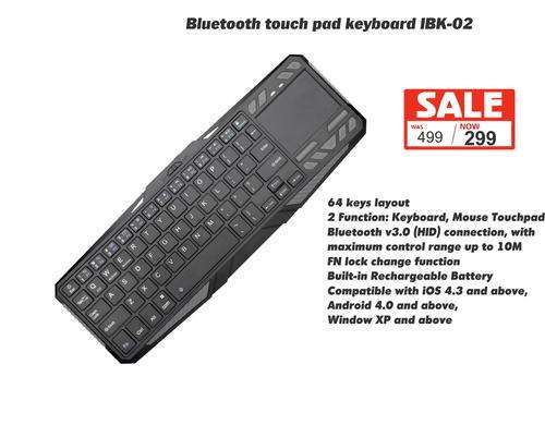 Bluetooth touch pad keyboard IBK-02