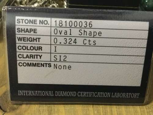 Solid 9 ct Rosegold Certified Oval Diamond Top Colour 0.32ct OVAL Color I Si2 Valued R29.700