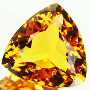19.65CT RARE GOLDEN YELLOW TRILLION CITRINE  Brazil