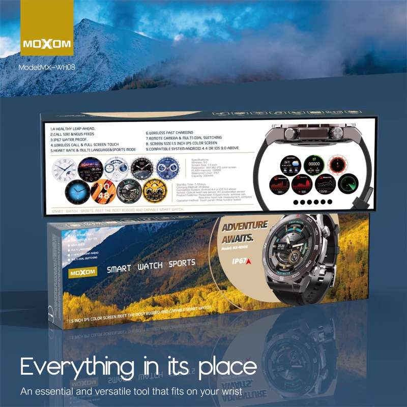 Moxom MX-WH08 High Quality IP67 Heart Rate Music Sports Wireless Call Smart Watch