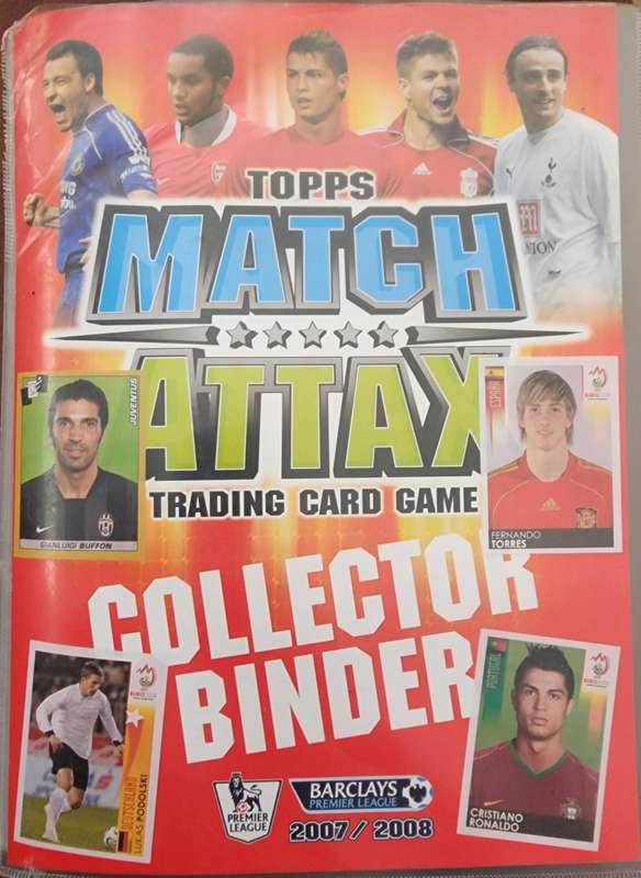 Match Attax 2007/2008 collector`s binder including Cristiano Ronaldo Man of the match card