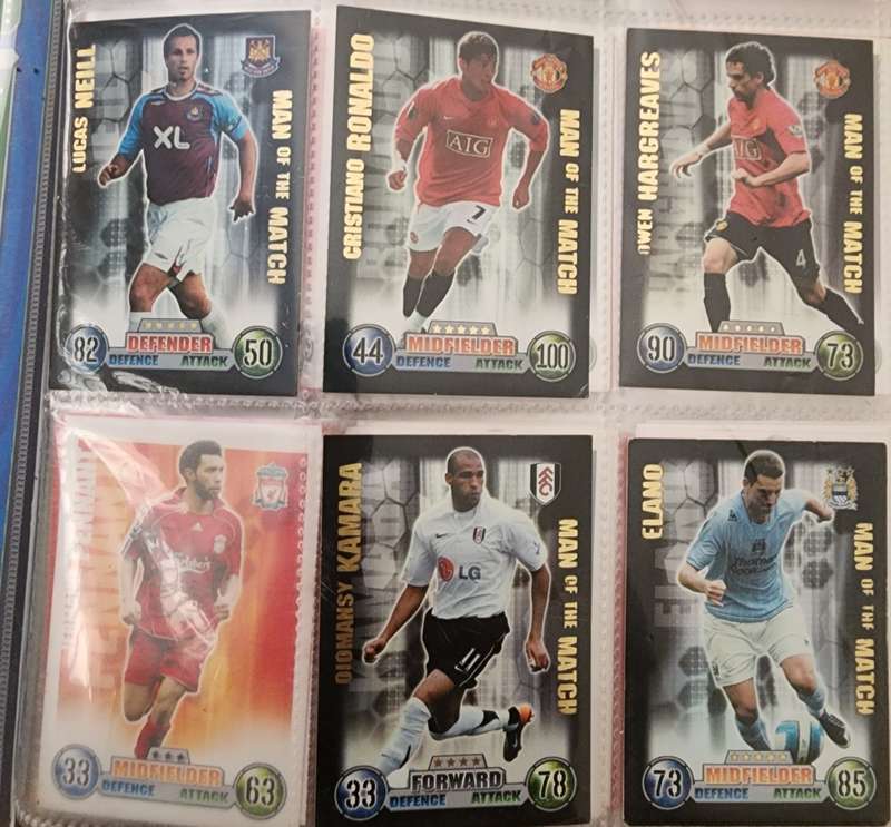 Match Attax 2007/2008 collector`s binder including Cristiano Ronaldo Man of the match card