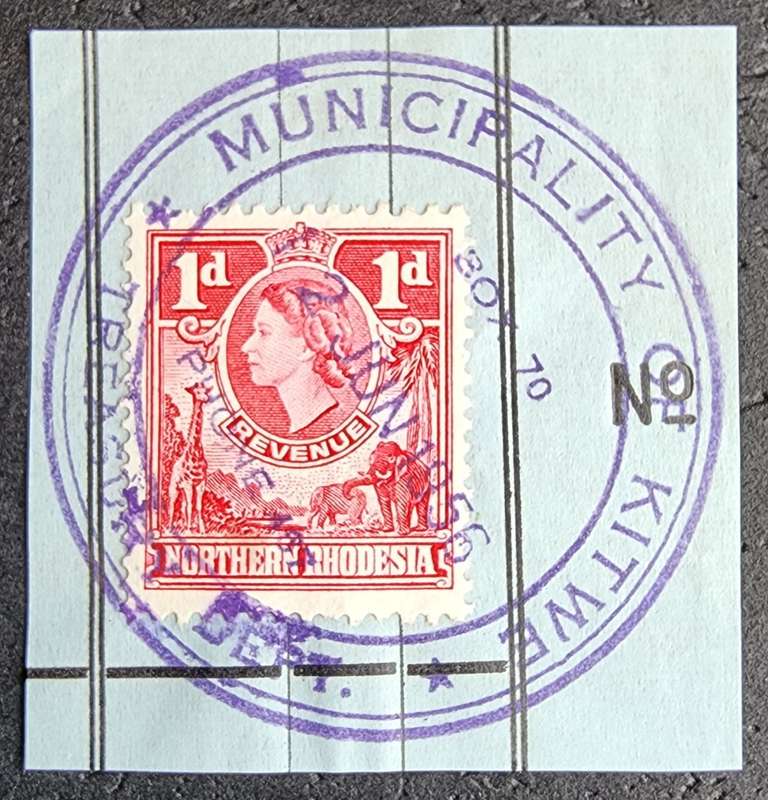 Northern Rhodesia revenue 1d Barefoot 16, fine used 1956