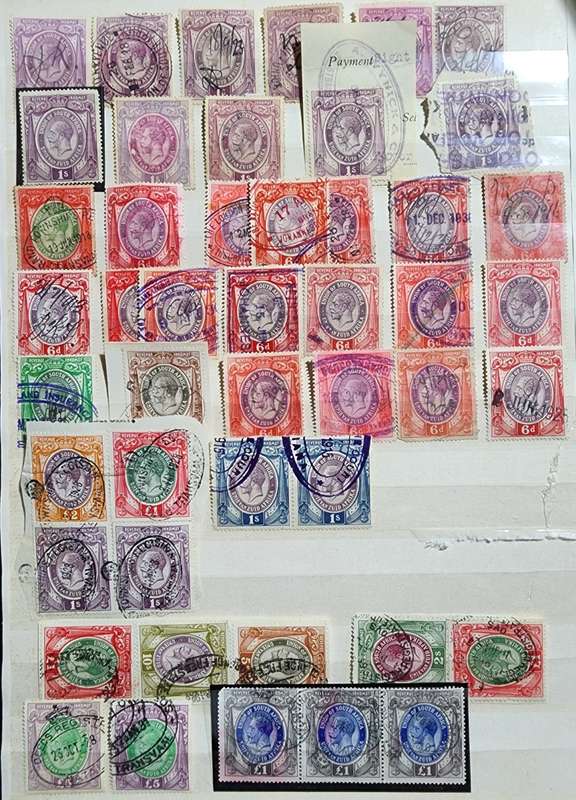 Union of South Africa George V mixed values on album page