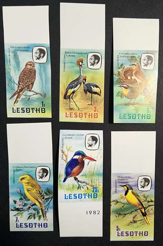 Lesotho birds 1982 imperforated set