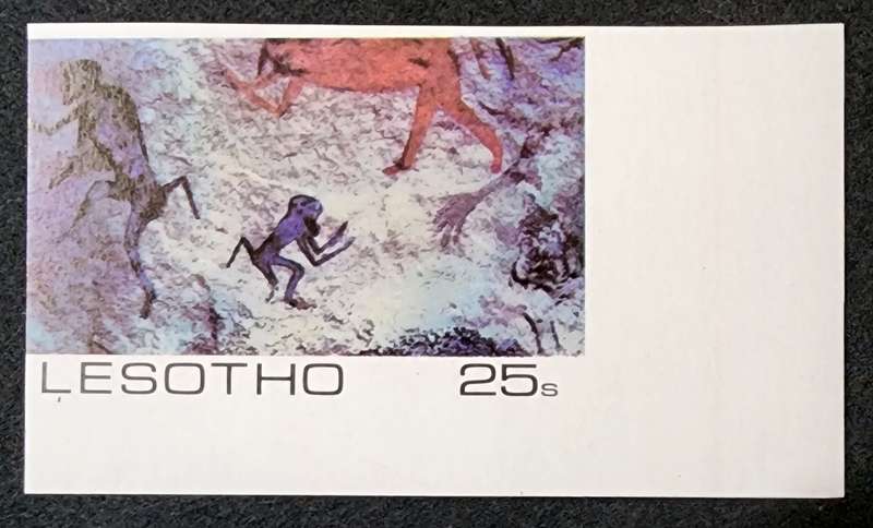 Lesotho 25s imperforated rock painting