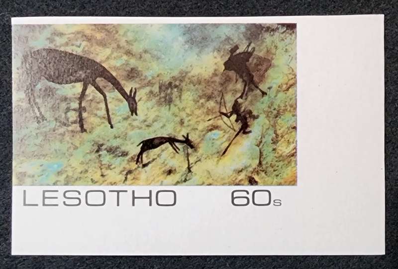 Lesotho 60s imperforated rock painting
