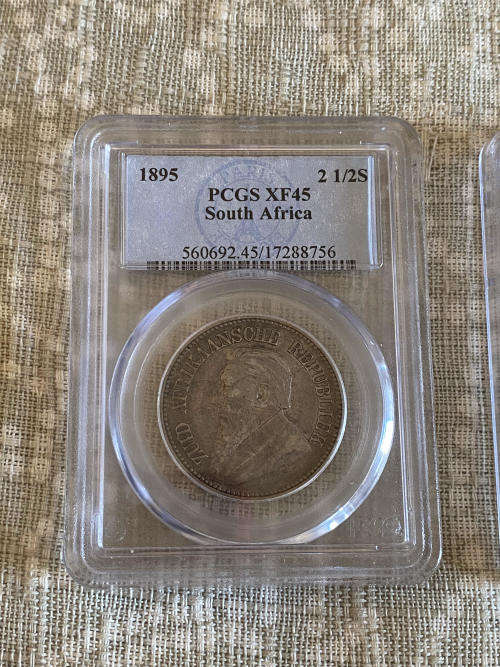  # Graded ZAR 1895 2.5 Shillings # 