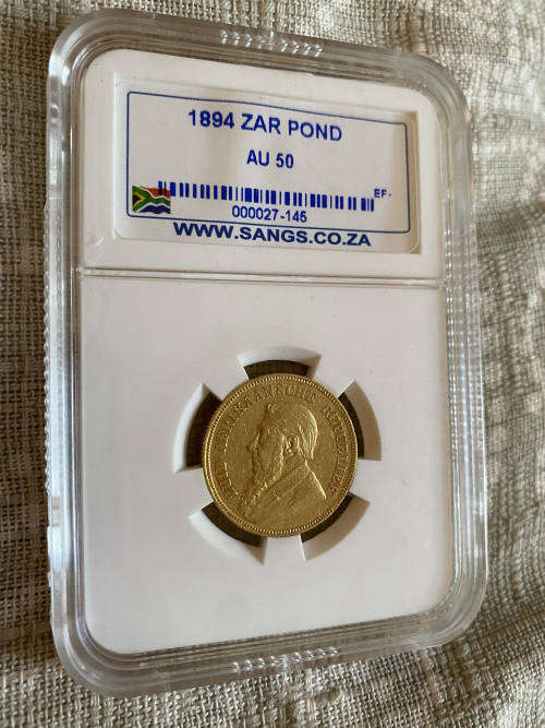  # Graded ZAR 1894 Gold 1 Pond #  Beautiful!! 