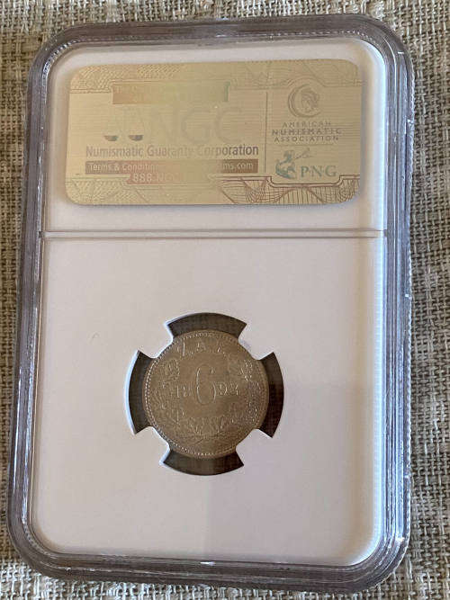  # Graded ZAR 1892 6p # 