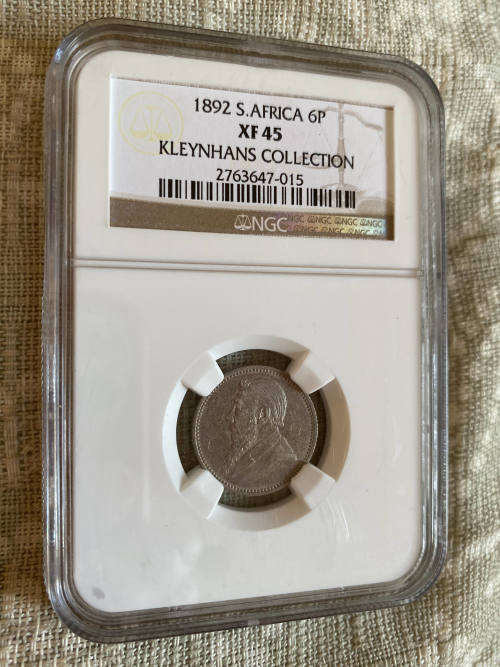  # Graded ZAR 1892 6p # 