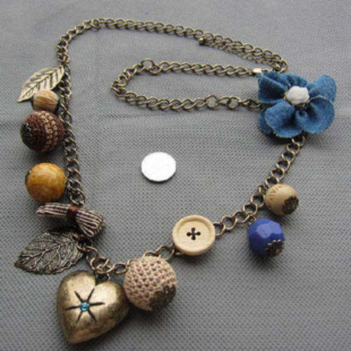 fashion multi bead flower necklace