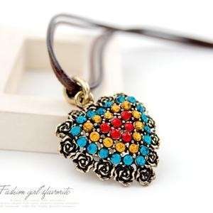 multi colour heart necklace
