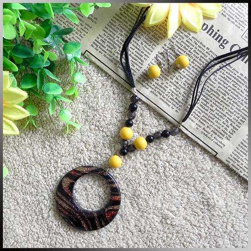 fashion beads circle necklace&earrings set