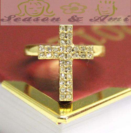 gold fashion cross rings