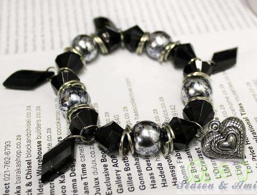 Fashion black beads stretch bracelets