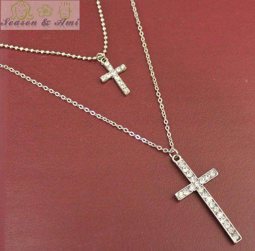 double-deck cross necklace