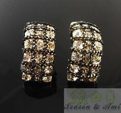 NEW fashion vintage style white rhinestone ear stud